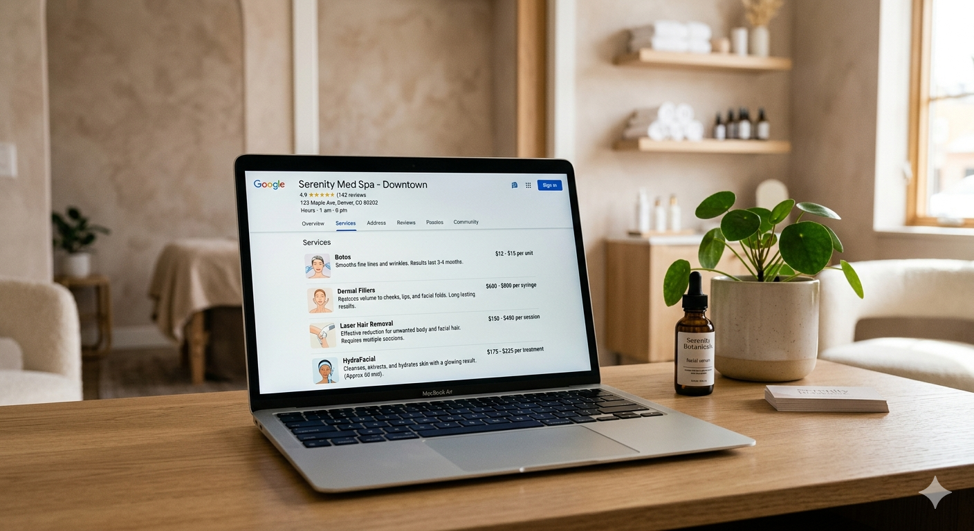 New med spa front desk and appointment board