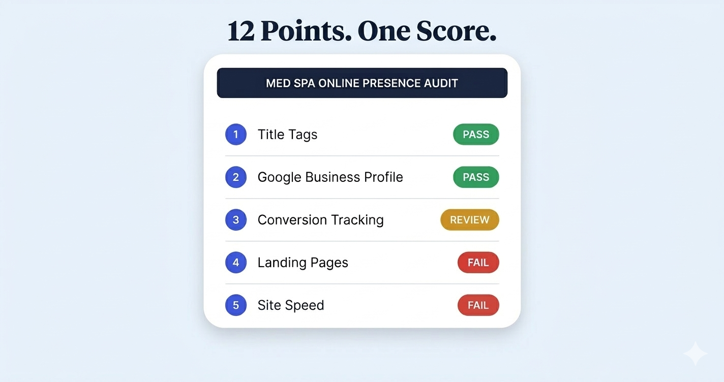 What We See When We Audit a Med Spa's Online Presence (A 12-Point Diagnostic)